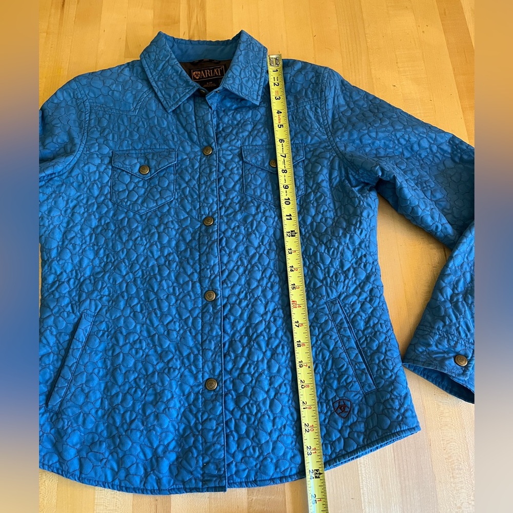 Ariat Teal Blue Quilted Western Riding Equestrian Jacket S - Picture 10 of 12